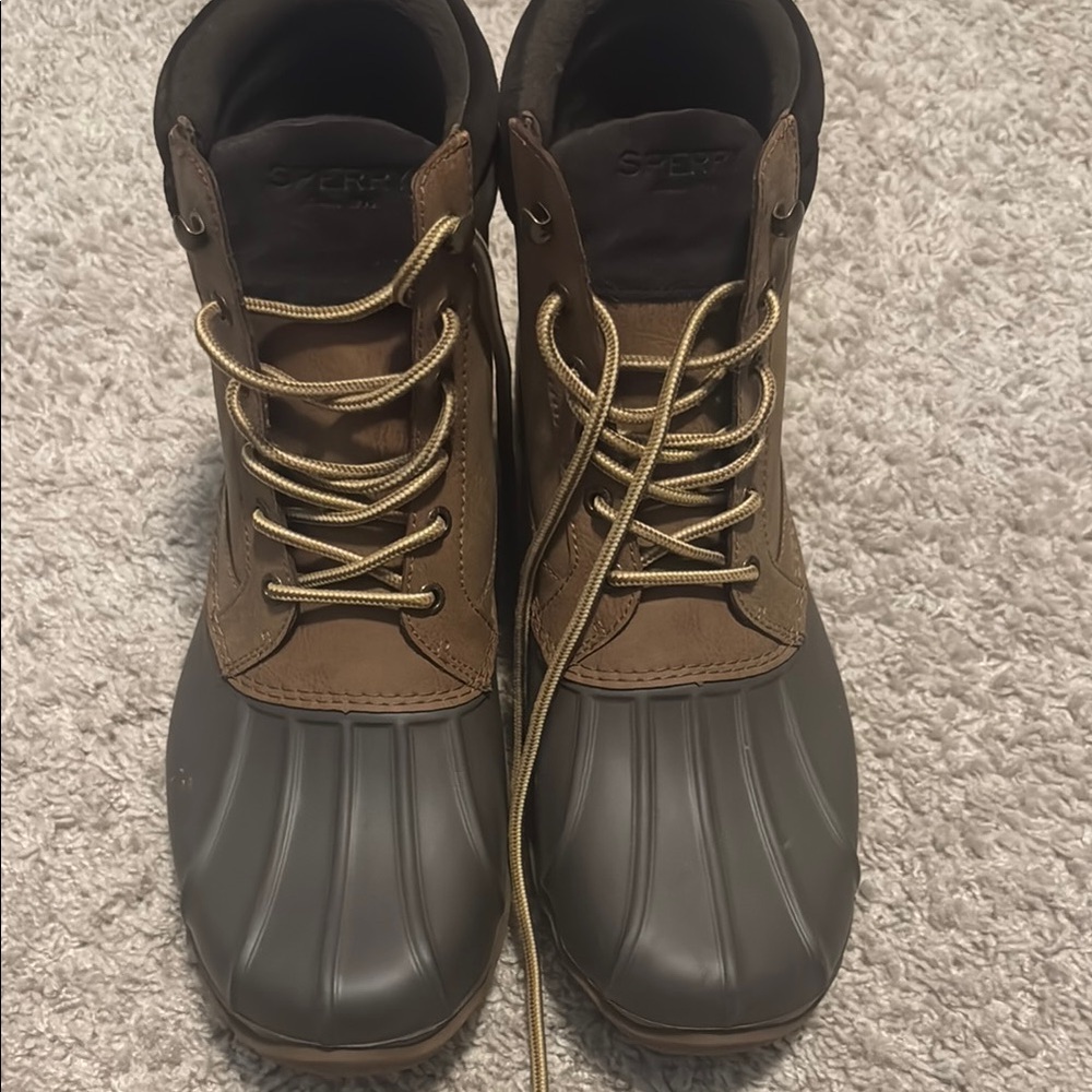 Sperry Tan and Gray Waterproof Boots